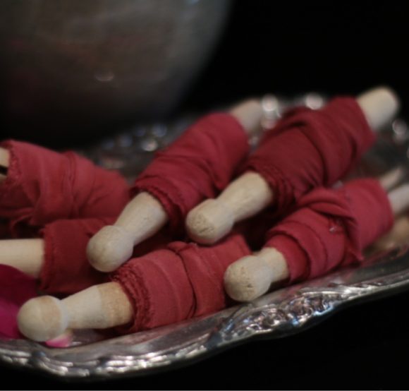 Handmade Botanical Dyed Raw Edge Vintage Wedding Ribbon - Image 3
