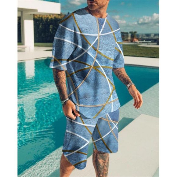 Short Sleeve Foreign Trade Men Leisure Set Suit - Image 9