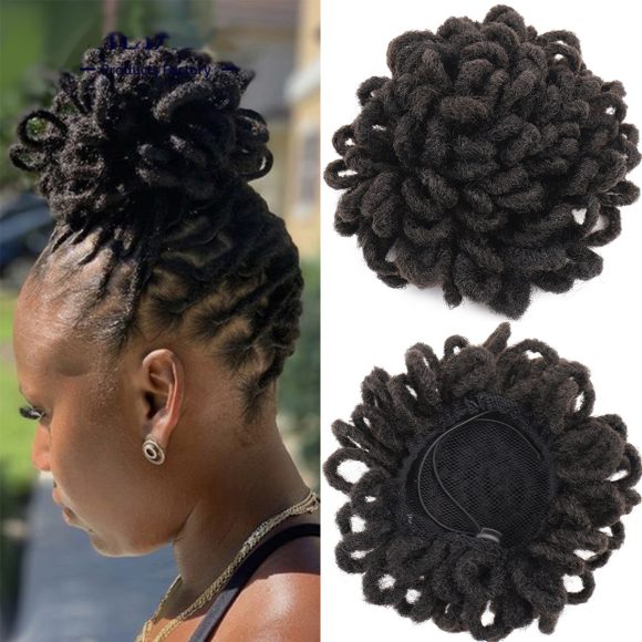 African Wig Bun Hair Bag Drawstring Dreadlocks Afro Hair Bag - Image 7