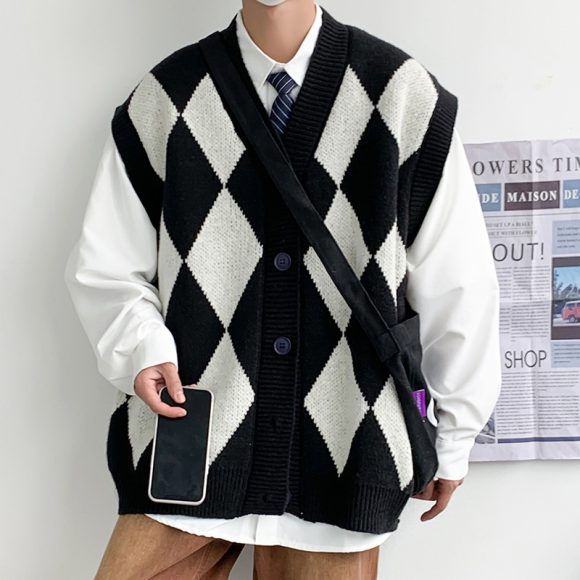Autumn And Winter Leisure Men's V-neck Sweater Woolen Vest - Image 4