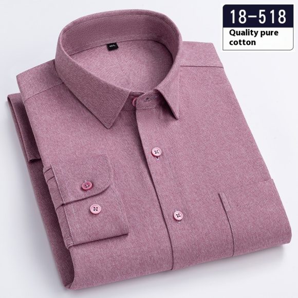 Men's Long Sleeve Solid Color Pocket Light Business Shirt - Image 6