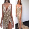 V-neck Sexy Halter Strap Sequin Dress - Image 8