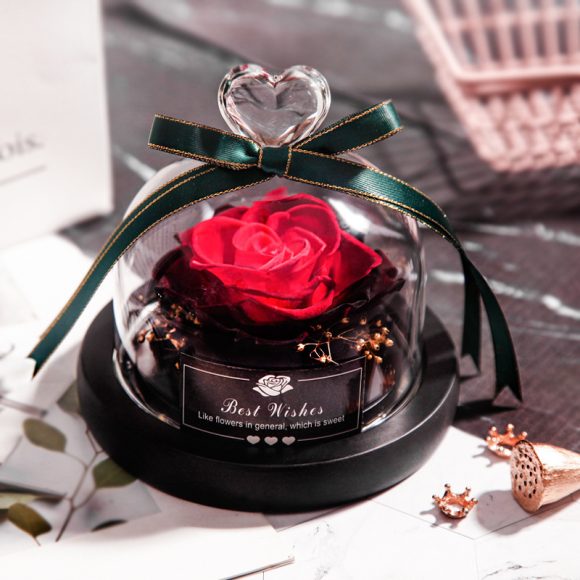 Valentine's Day Christmas Dried Flowers For Home Decor Wedding Gifts Dried Flowers Eternal Real Rose Home Decor With LED In Glass - Image 4