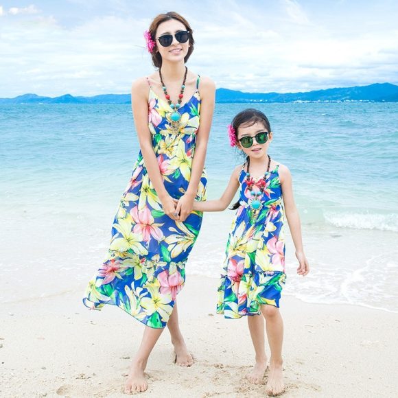 Sweet sling chiffon girls beach dress - Image 3