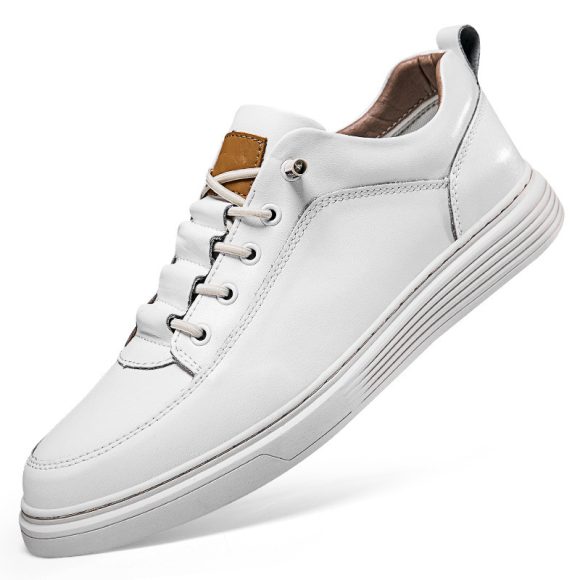 Men's Plus Size Leather Skateboard Shoes Retro Punching Soft Shoes - Image 6