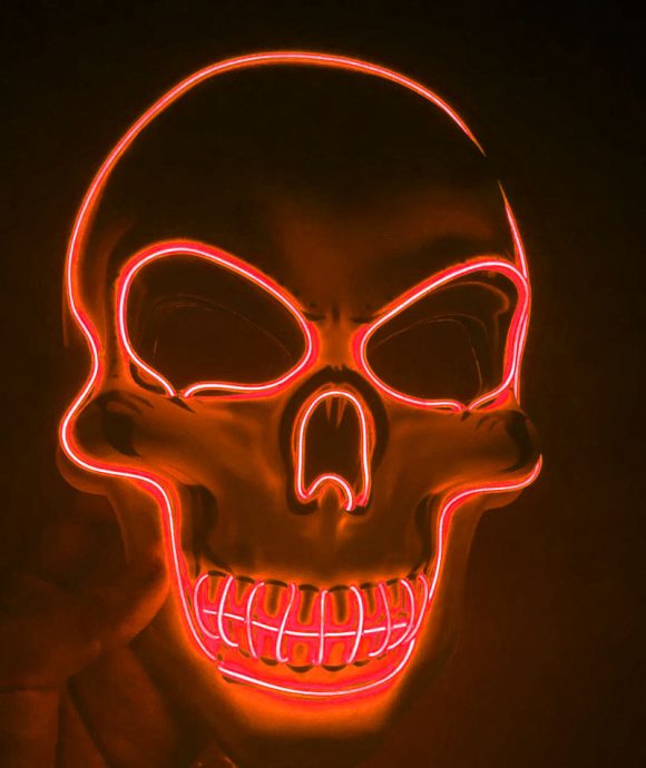 Halloween Skeleton Mask LED Glow Scary Mask - Image 3