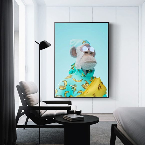 Yacht Club Monkey Home Decor Canvas Painting - Image 4