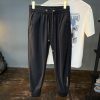 White Ice Silk Embroidery Ultra-thin Cool Feeling Ankle-length Sports Pants