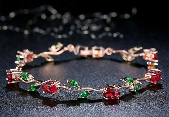 Plated crystal ladies bracelet - Image 3