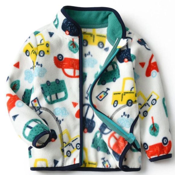 Thick Fur Printed Coats Kids Zipper - Image 4