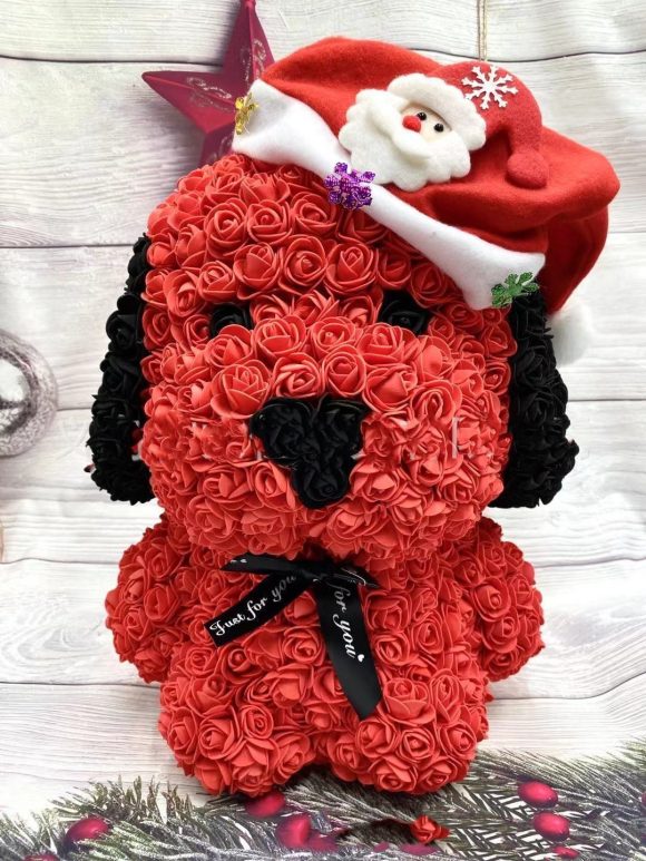 Valentine's Day Rose Pug Soap Flower Creative Gift Rose Bear Dog - Image 4