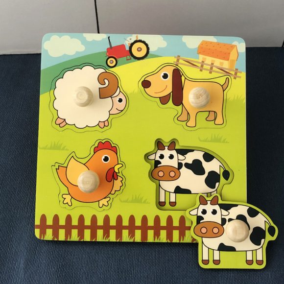 Hand Holding Puzzle Board Children's Montessori Early Education Perception Educational Toy Building Blocks - Image 3
