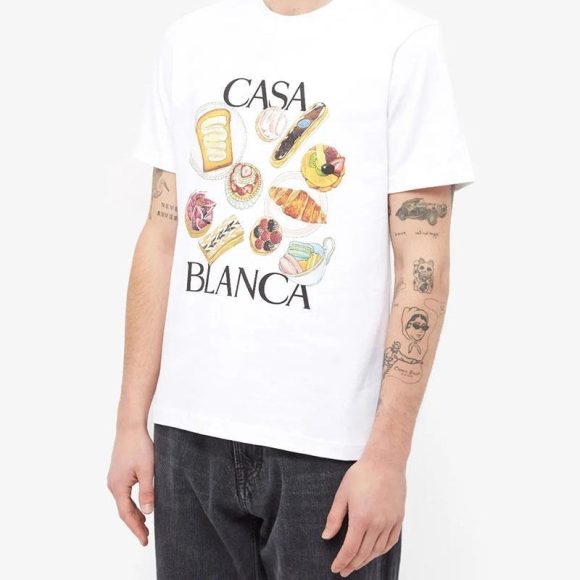 Afternoon Tea Hamburger Printed Loose All-match Short Sleeve Fashion Brand T-shirt - Image 8