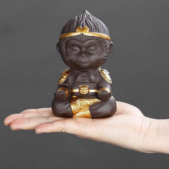 Chinese Purple Clay Kung Fu Tea Set Tea Pet Monkey King for Home Tea Tray Decoration Tea Tray Sun Wukong Statues Sculptures - Image 10