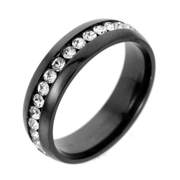 Personalized Fashion Single Row Diamond Ring Stainless Steel - Image 7