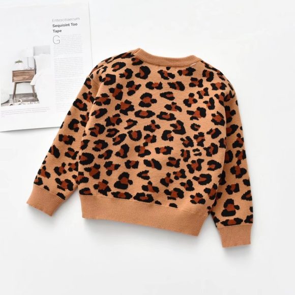 New Korean Style Jumper Leopard Sweater For Kids - Image 6