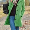 Ladies New Woolen Mid-length Multi-grain Buckle Cardigan Coat - Image 2