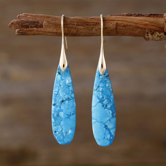High Quality Light Luxury Long Water Drops Natural Stone High-key Eardrop - Image 6