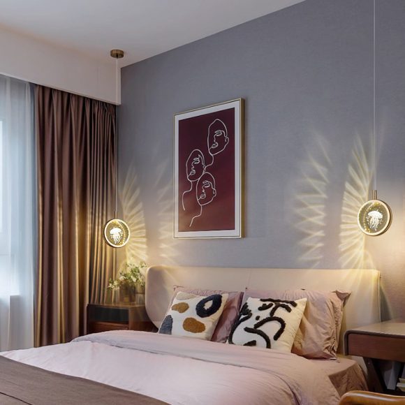Bedroom Bedside Nordic Interior Carved Earth Bar Jellyfish Crystal Chandelier - Image 5