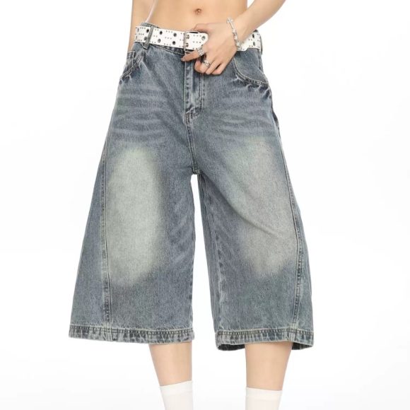 Do The Old Cowboy Cropped Pants Summer Loose Straight Casual Shorts - Image 3