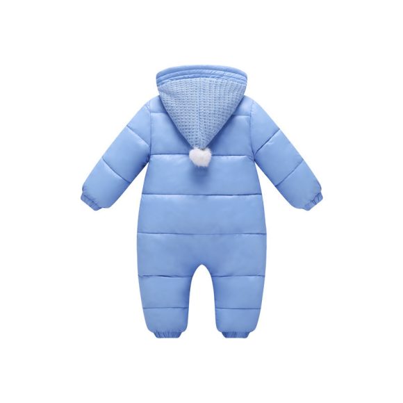 Thick Warm Flannel Soft Lined Solid Baby Romper - Image 5