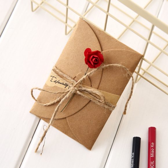 Creative kraft dried flower greeting card - Image 6