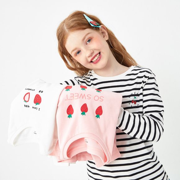 Children's Clothing Girls T-shirts Long-sleeved Girls Big Kids Sweet Cotton Bottoming Shirt - Image 6