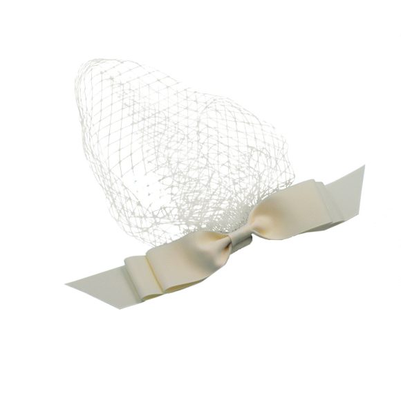 European And American White Mesh Bow Veil - Image 3