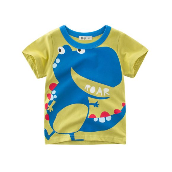 Children's top cartoon T-shirt with round neck and short sleeve - Image 2