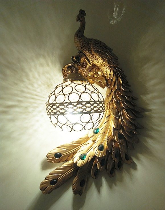 Retro Corridor Aisle Living Room Bedroom Hotel Decoration Project LED Peacock Wall Lamp - Image 6