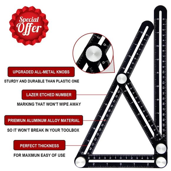 Aluminum Alloy Six-fold Ruler Ceramic Tile Hole Locator - Image 7