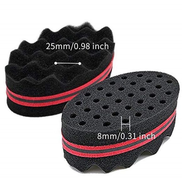 Wave-shaped Sponge Hair Twist Brush Double Sided Multi-holes Side Braid Hair Twist Curl Wave Styling Tools Braiders - Image 5