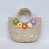 Straw Woven Bag Mori Style Sweet Flowers Hand-carrying Knitting - Image 2