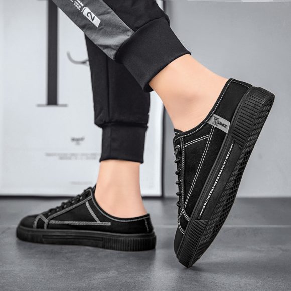 Men's Versatile Casual Sneakers Heelless Canvas Shoes - Image 4