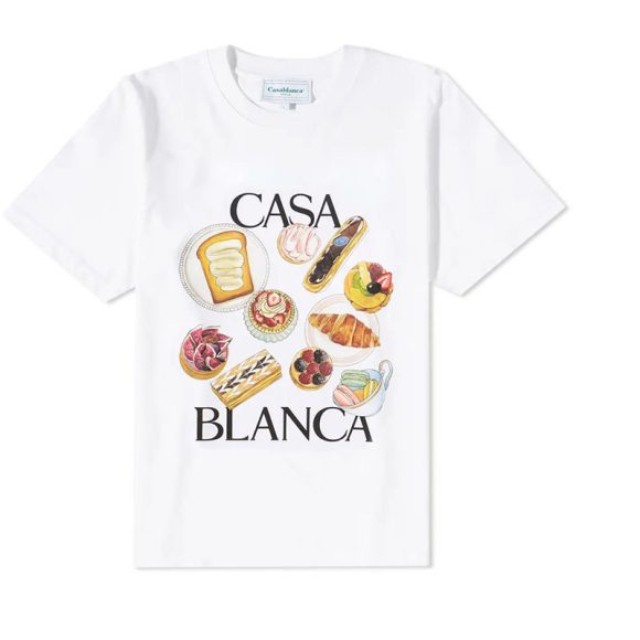 Afternoon Tea Hamburger Printed Loose All-match Short Sleeve Fashion Brand T-shirt - Image 4