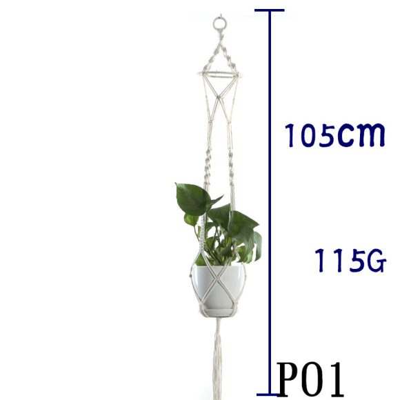Flower Pot Net Bag Beige Cotton Rope Indoor Plant Hanger Hanging Basket Sling - Image 9