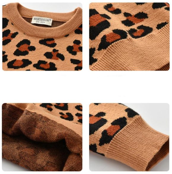 New Korean Style Jumper Leopard Sweater For Kids - Image 4