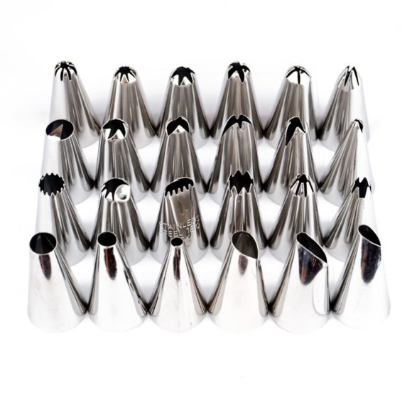 24 pcs Cupcake Fondant Sugarcraft Icing Piping DIY Cake Decorating Tips Stainless Steel Nozzle Cream Pastry Tips Set - Image 3