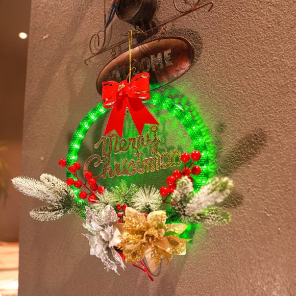 Christmas 30CM Luminous Garland Door Hanging Christmas Decorations - Image 5