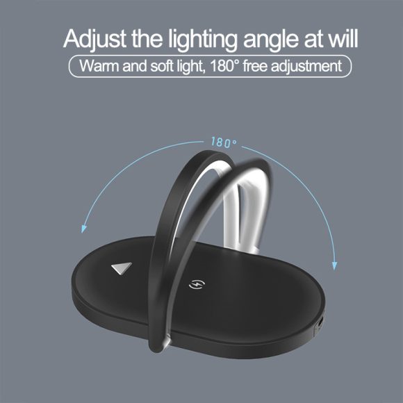 3 In 1 Foldable Wireless Charger Night Light Wireless Charging Station Stonego LED Reading Table Lamp 15W Fast Charging Light - Image 9