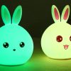 Cute Night Light Animal Rabbit Night lamps Touch Sensor Silicone LED Colorful Lights - Image 7