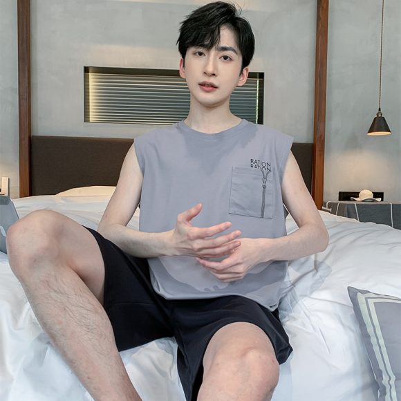 Men's Vest Sleeveless Pajamas Summer Pure Cotton - Image 5