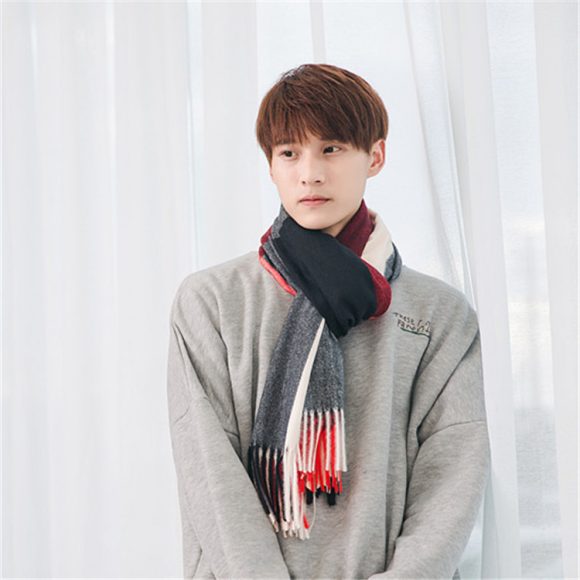 Warm Tassel Plaid Bristle Scarf - Image 6