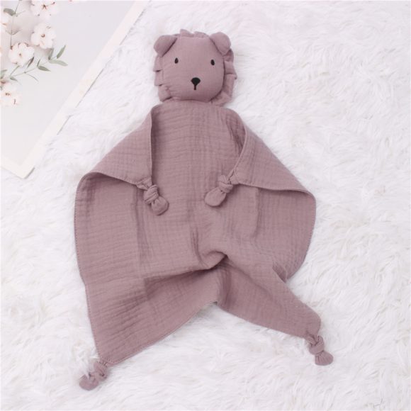 INS Wind Baby Cotton Gauze Comfort Towel Muslin Baby Sleeping Doll Lion Saliva Towel - Image 2