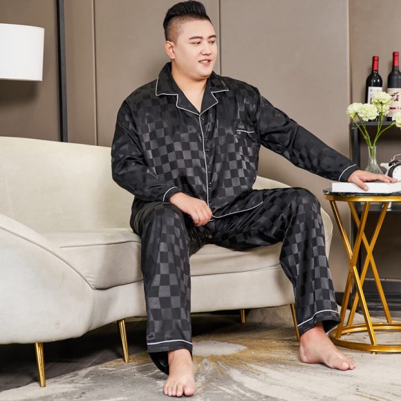 Cut Flower Fat Men's Pajamas Extra Ice Silk - Image 6