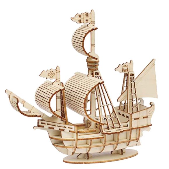 Wooden Pirate Ship Assembled Model Decorative Toys - Image 6