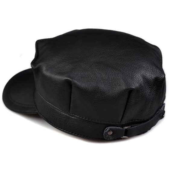 Autumn And Winter Men's Genuine Leather Octagonal Cap - Image 10