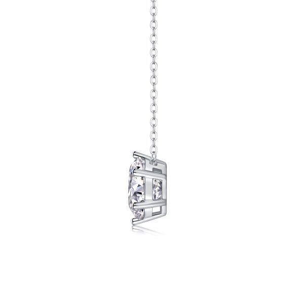 Afternoon Rose Luxury Fashion Diamond Pendant Necklace Set With Mosan Diamond Silver Ornaments - Image 2
