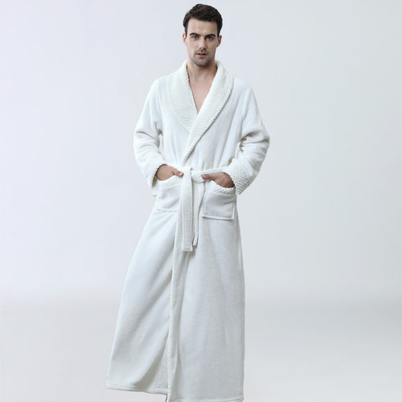 Men's Winter Coral Fleece Nightgown Homewear Thickened Pajamas - Image 8