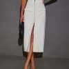 European And American Style Solid Color Stitching Zipper Split High Waist Slim Fit Casual Skirt - Image 4